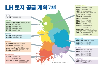 LH, 7월 전국에 60만 제곱미터 규모 551필지 공급
