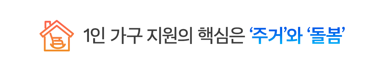 1인 가구 지원의 핵심은 '주거'와 '돌봄'